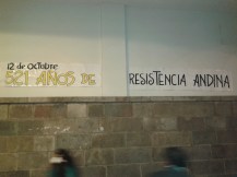 Pancarta en la Universidad de Cuzco (Perú)